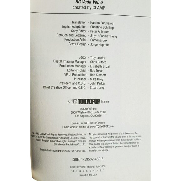 RG VEDA Manga Comic Book 1st Tokyopop Printing Vol 6 Graphic Novel Clamp English - Picture 5 of 6